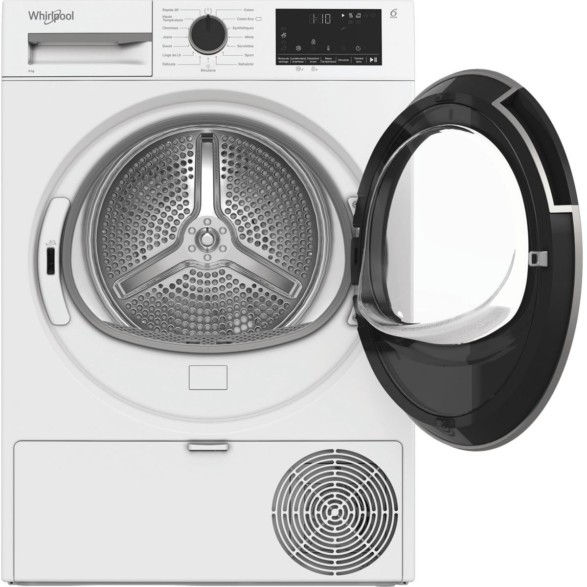 Sèche linge pompe à chaleur CWSD83MWBSFR couleur unique, WHIRLPOOL