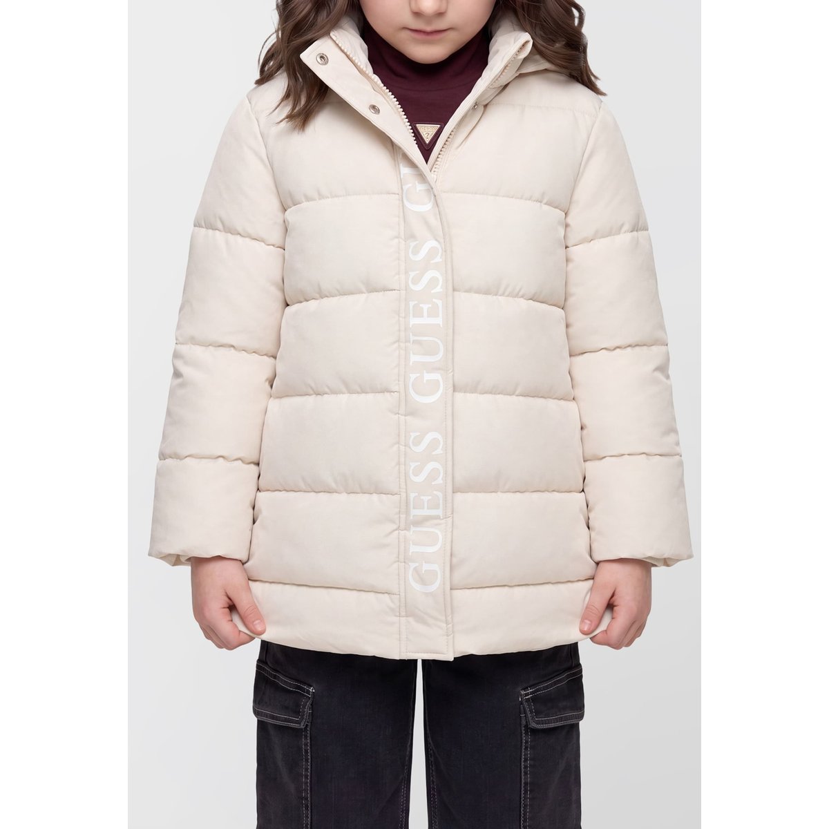 Doudoune Longue À Capuche blanc, GUESS KIDS
