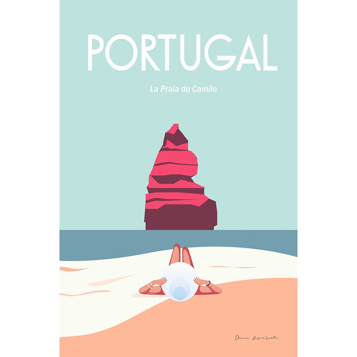 Tableau mer plage au portugal tableau alu dibond, HEXOA