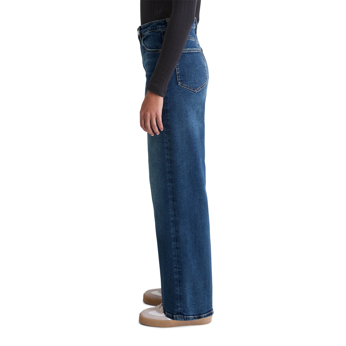 Jeans modèle Tolva large en coton organique mélangé stretch bleu foncé, MARC O'POLO