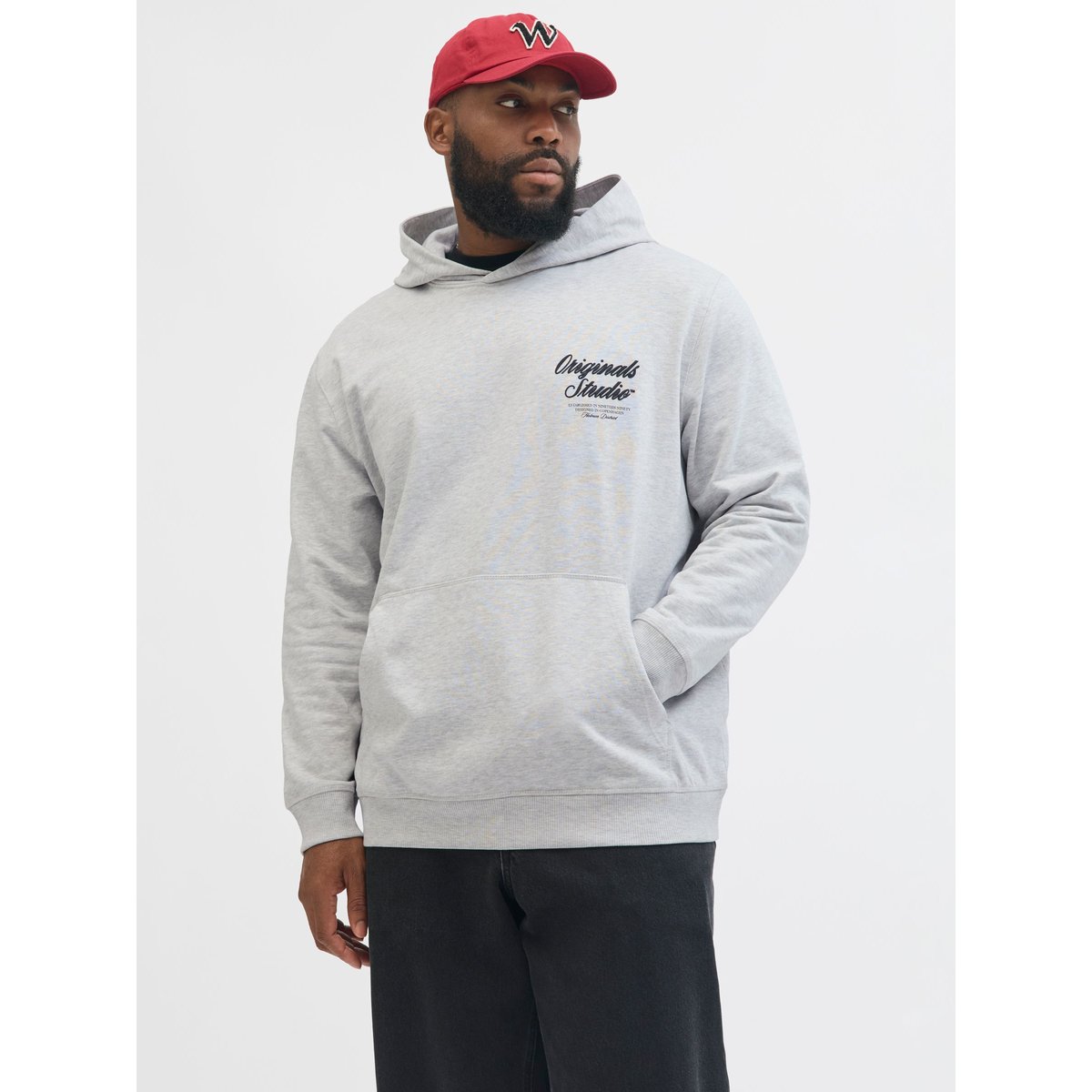 Sweat À Capuche white melange, JACK & JONES