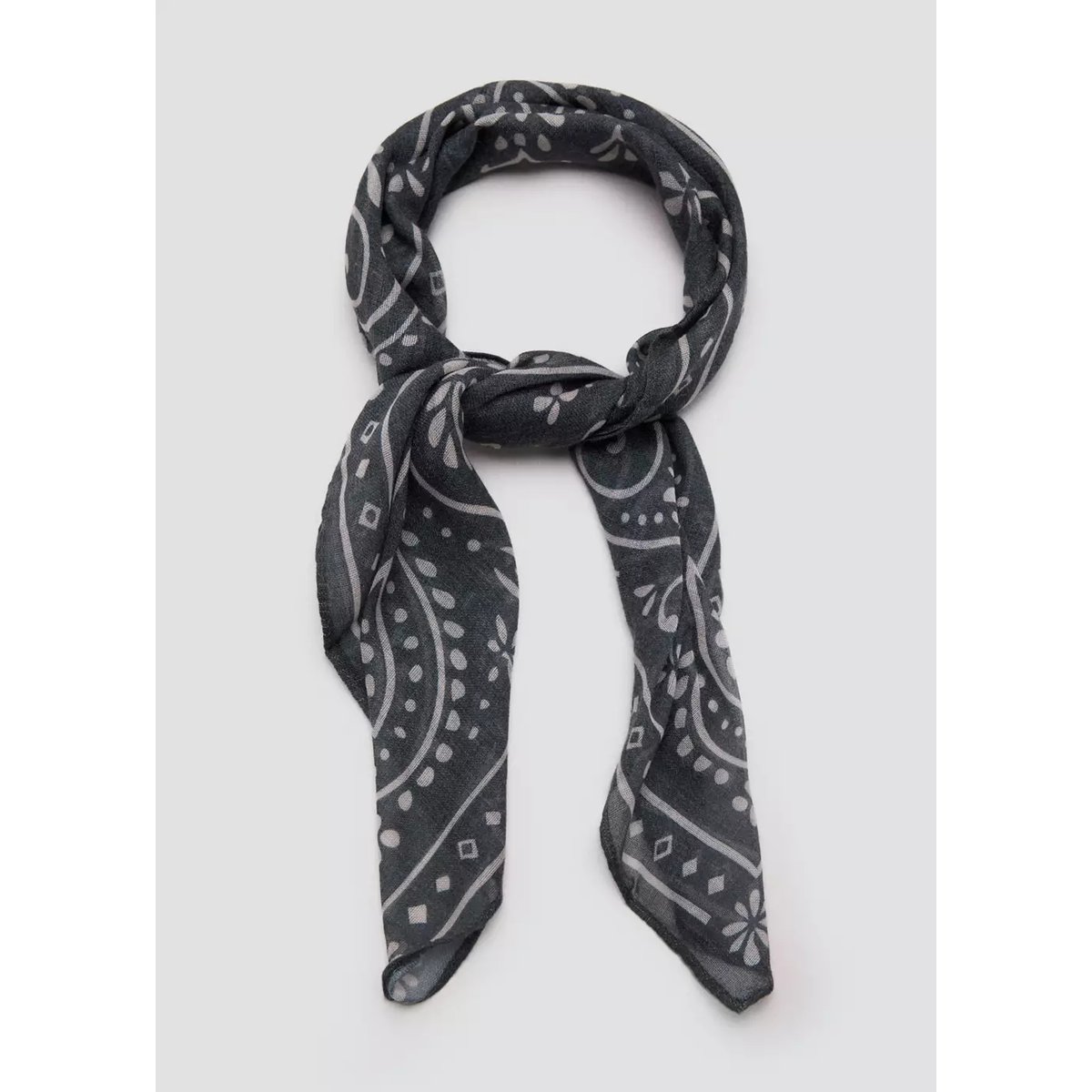 Foulard en gaze à imprimé gris, MANGO TEEN