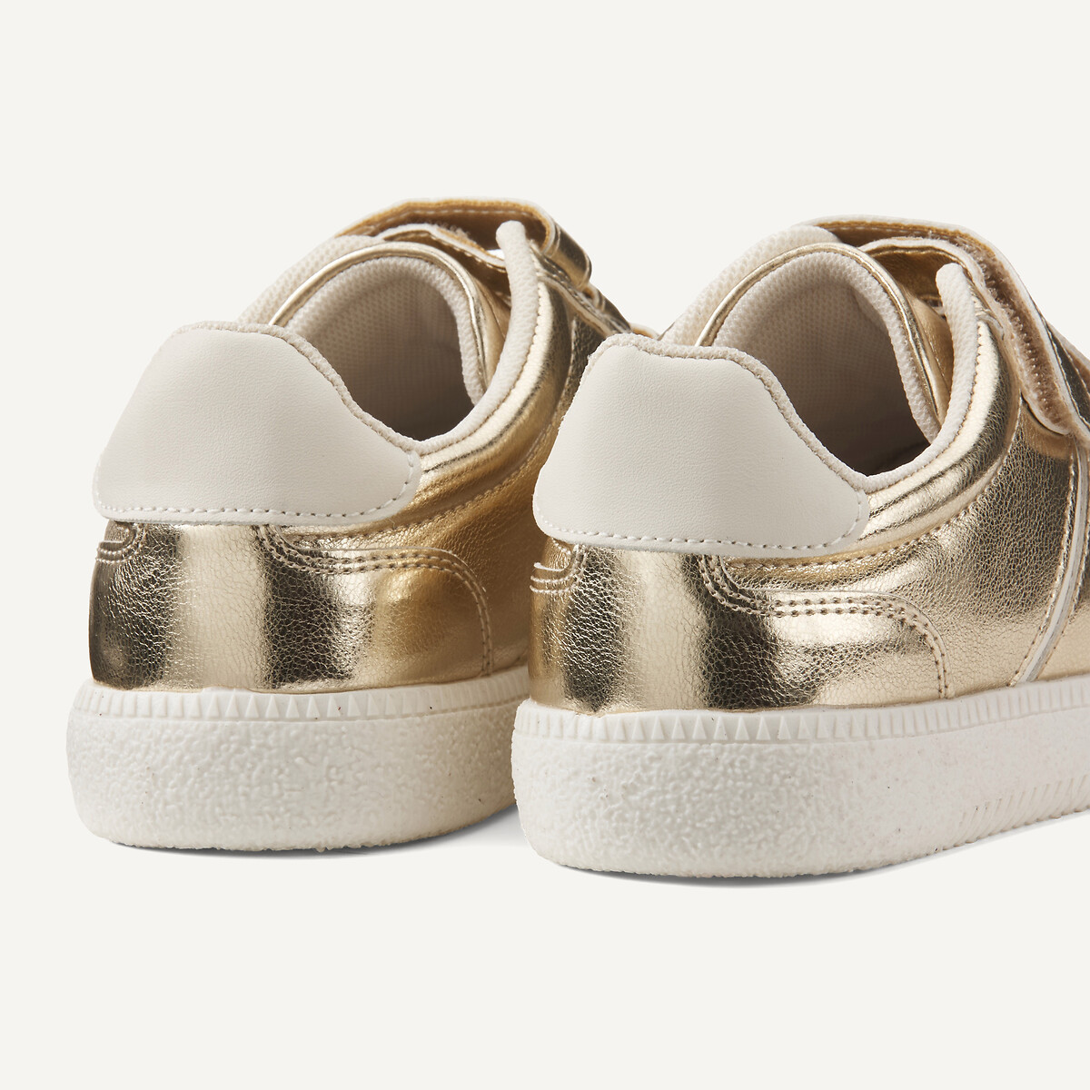 Sapatilhas com barras autoaderentes dourado, LA REDOUTE COLLECTIONS