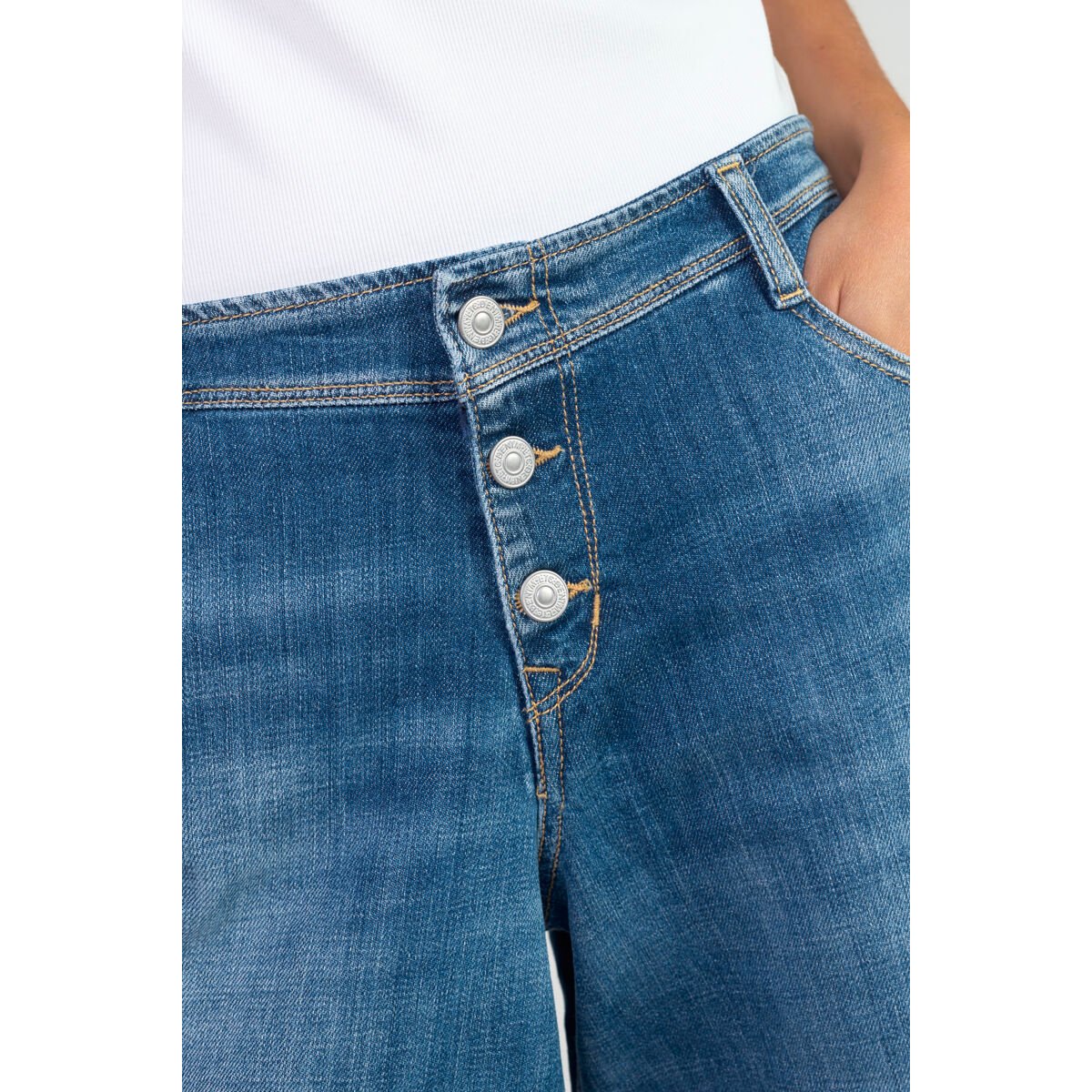 Bermuda pantacourt en jeans LAURA blue, LE TEMPS DES CERISES