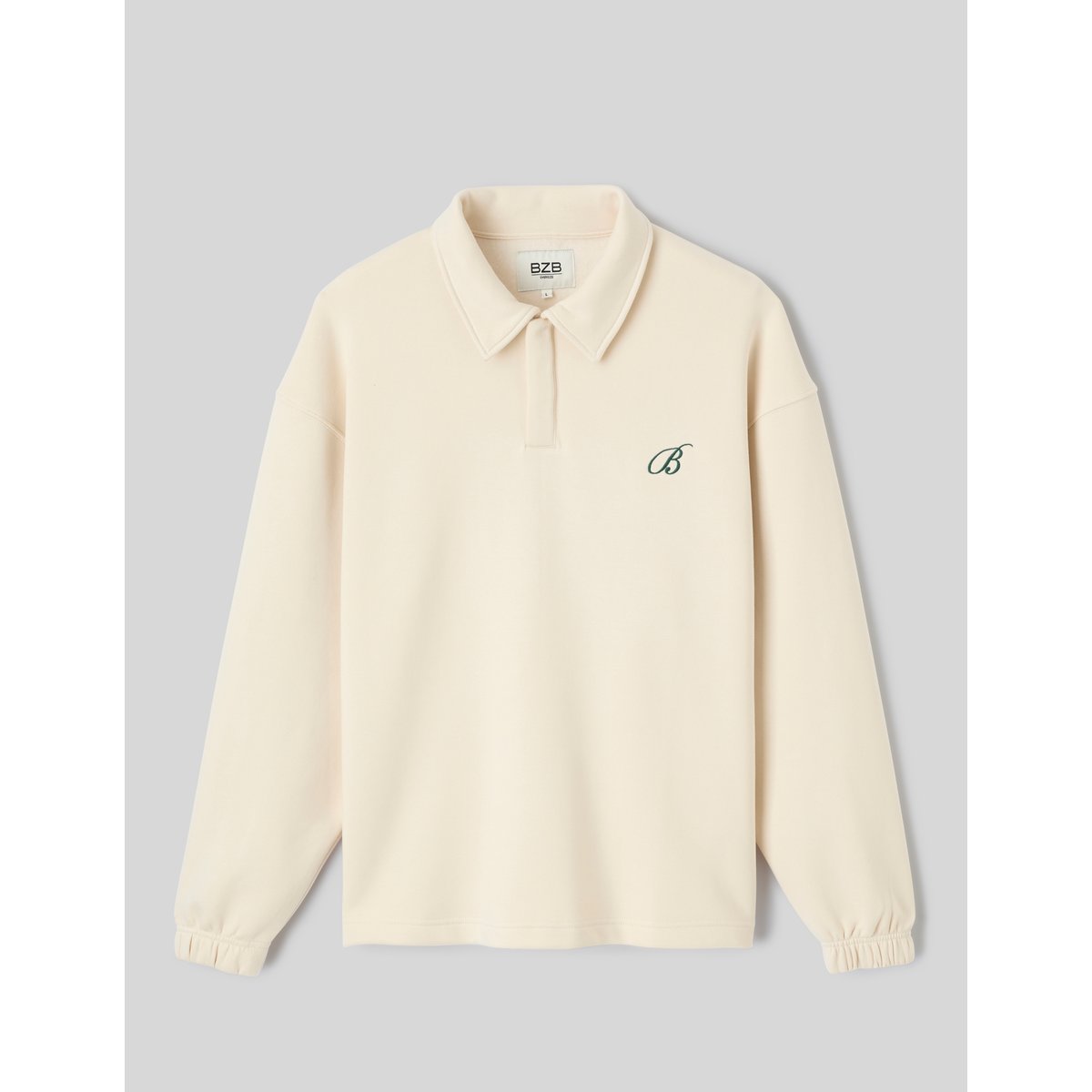 Sweat col polo naturel, BZB