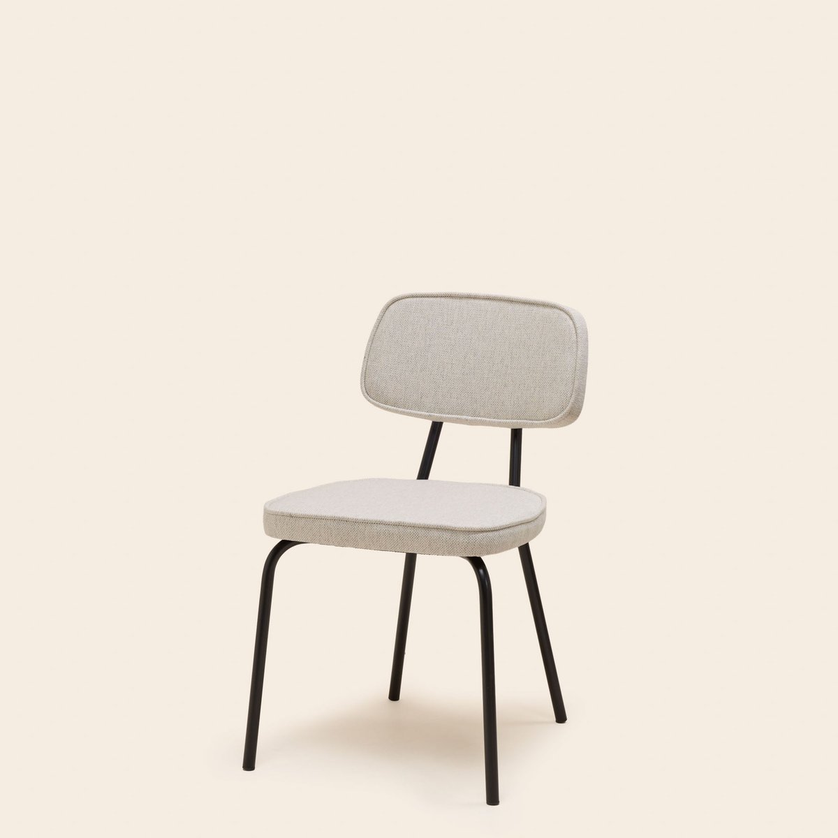Chaise en Velours uni Dalila et passepoil noir YSABEAU cosmic écru grisé chiné, MADURA