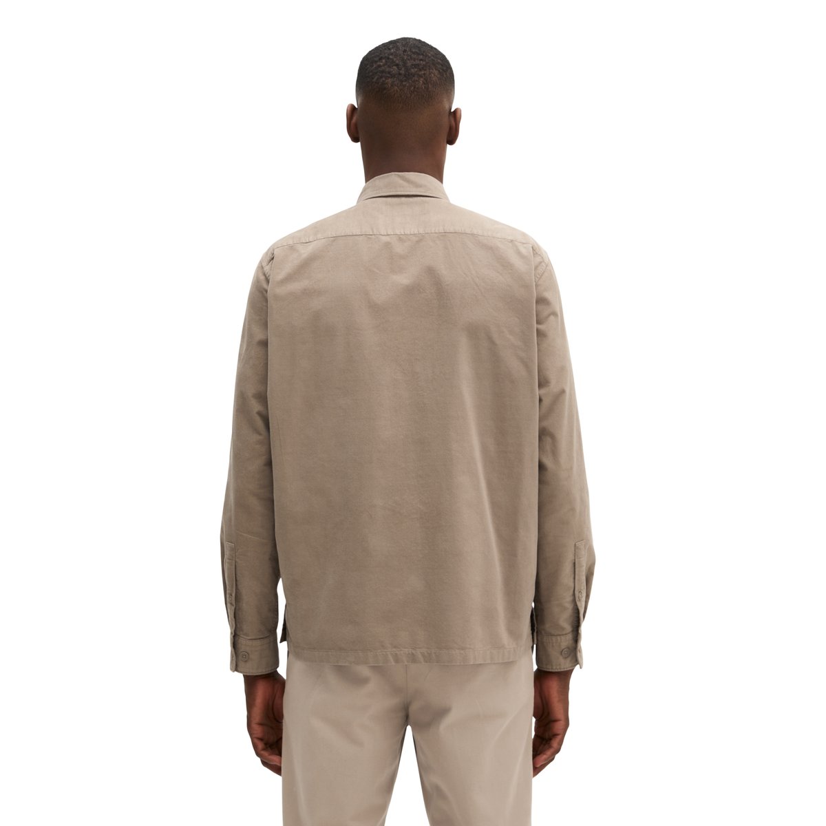 Chemise coupe classique en twill de coton bio au toucher velouté beige, MARC O'POLO
