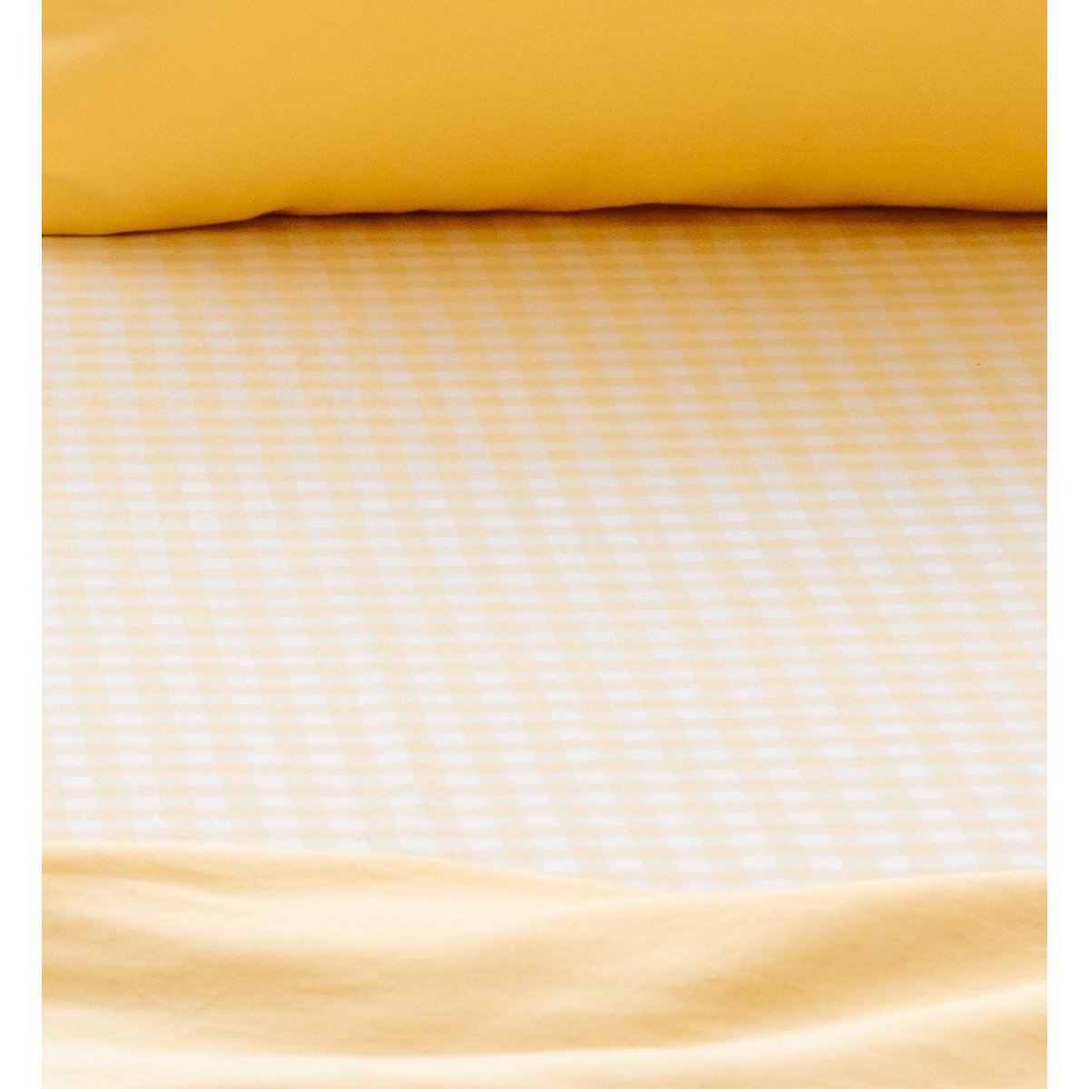 Drap housse berceau en percale de coton bio, VICHY vichy tournesol, KADOLIS