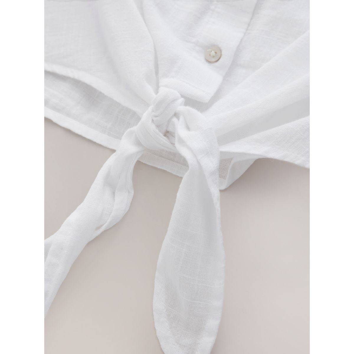 Chemise à manches courtes nouer avec lin blanc, NEXT