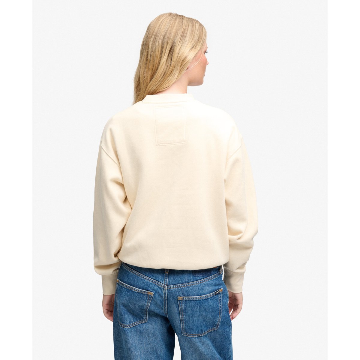 Sweat Crest col rond coupe décontractée crème naturel, SUPERDRY