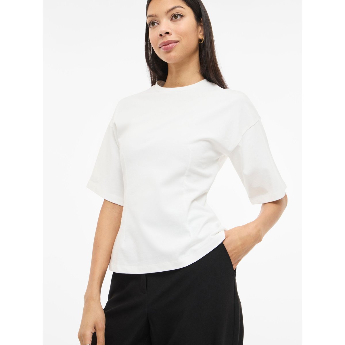 T-Shirt VIENDA - Col rond cloud dancer, VILA