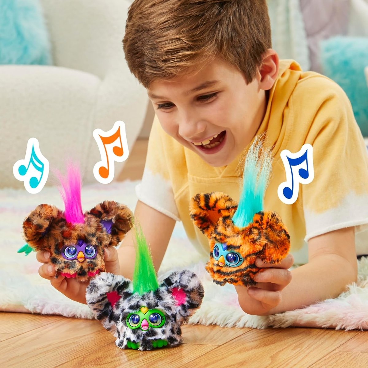 Furblets Moo-Boo, Mini Vache en Peluche multicolore, HASBRO
