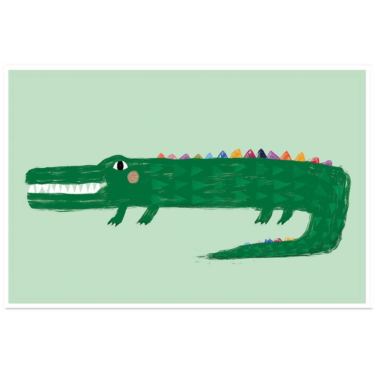 Affiche enfant crocodile vert affiche seule, HEXOA