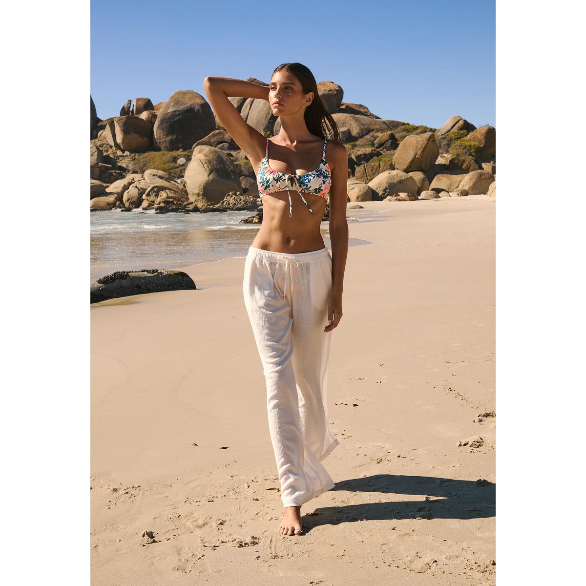 Pantalon fluide élastiqué KRIS B blanc, ETAM
