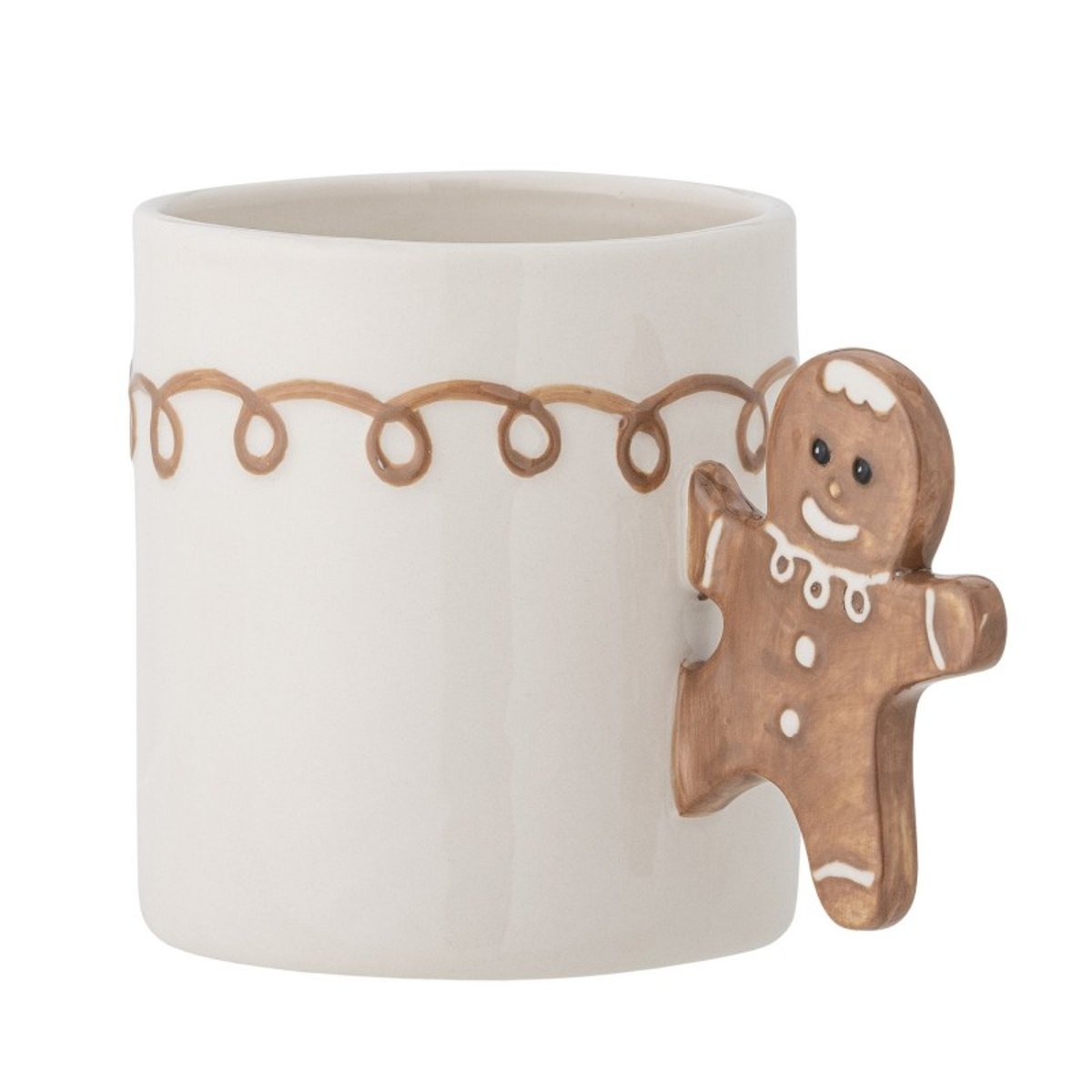 Mug grès noël bonhomme pain d'épices Ginnie blanc, BLOOMINGVILLE