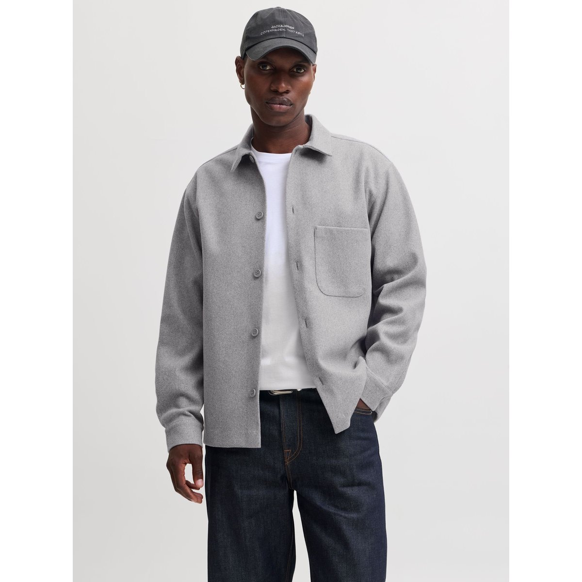 Surchemise light grey melange 1, JACK & JONES