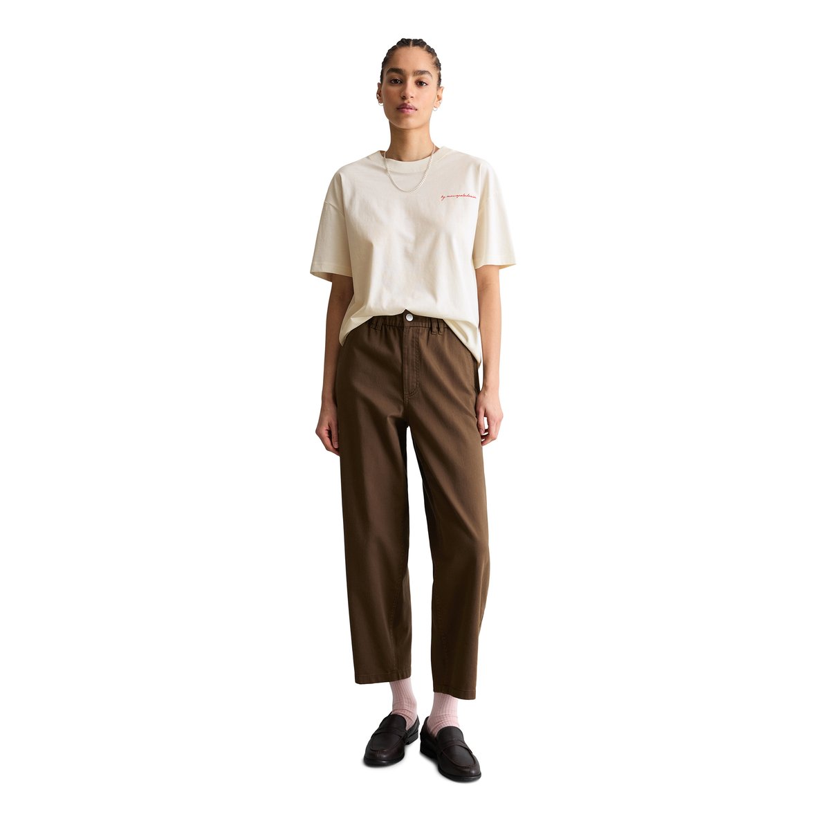 T-shirt relaxed avec impression dans le dos blanc naturel, MARC O’POLO DENIM