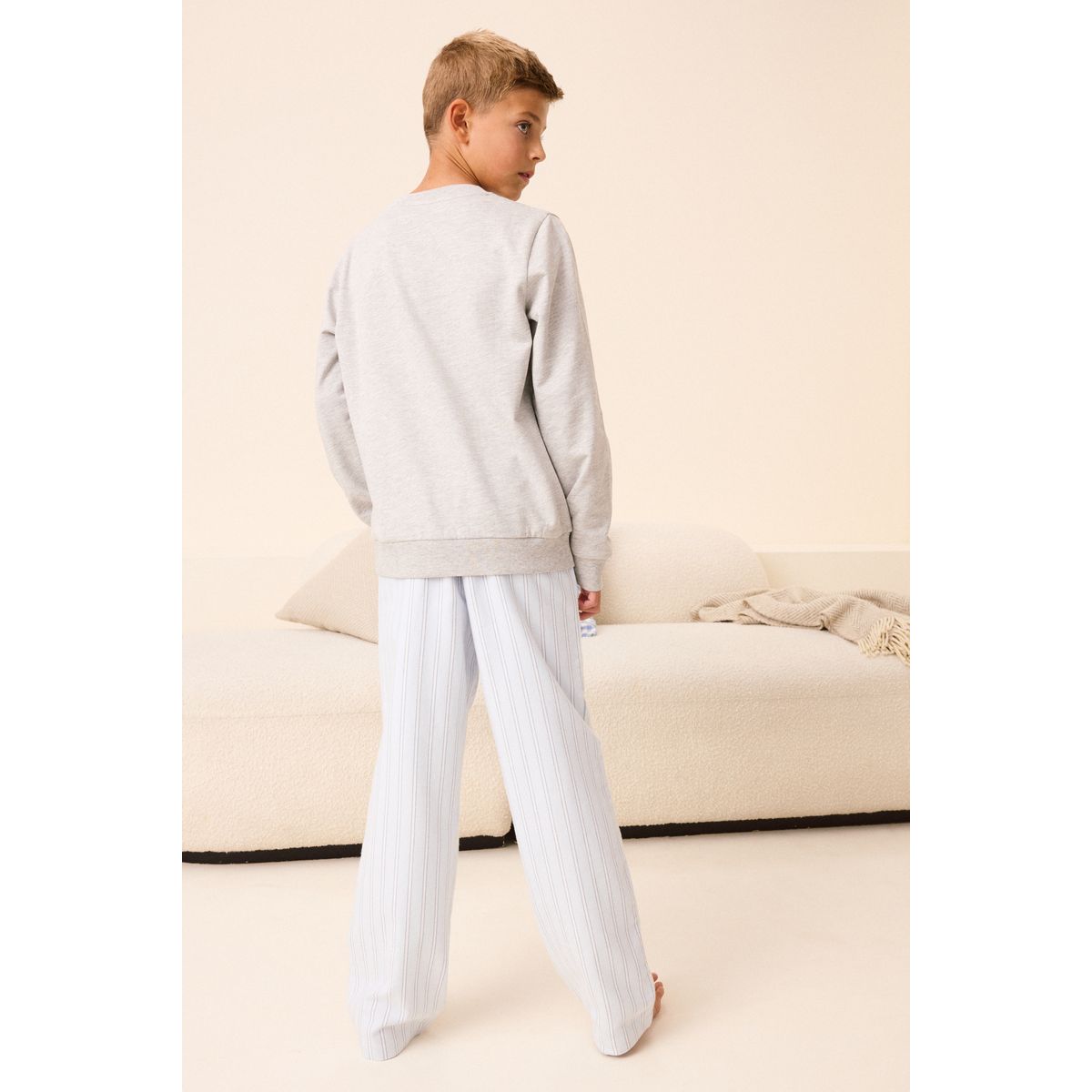 Pyjama tissé rayures bleues, NEXT