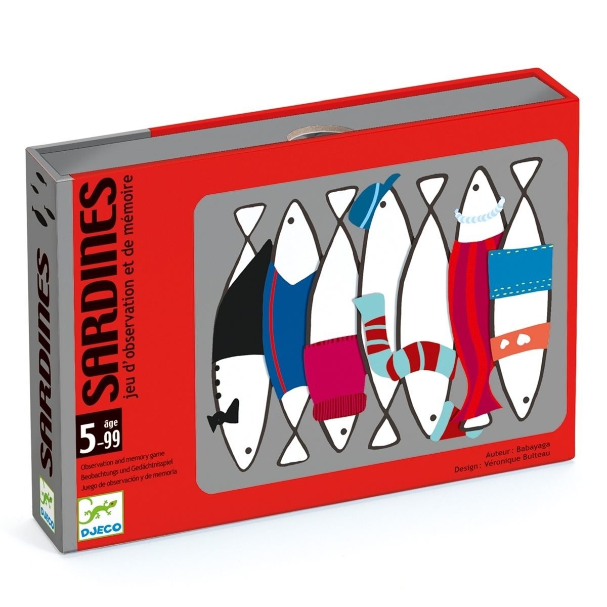 Sardines - Jeu de cartes de mémoire multicolore, DJECO