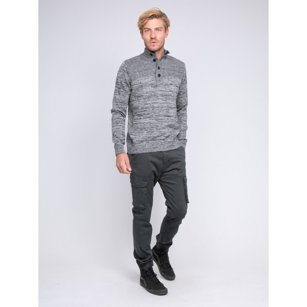 Pull Col Montant Laoshen gris foncé, RITCHIE