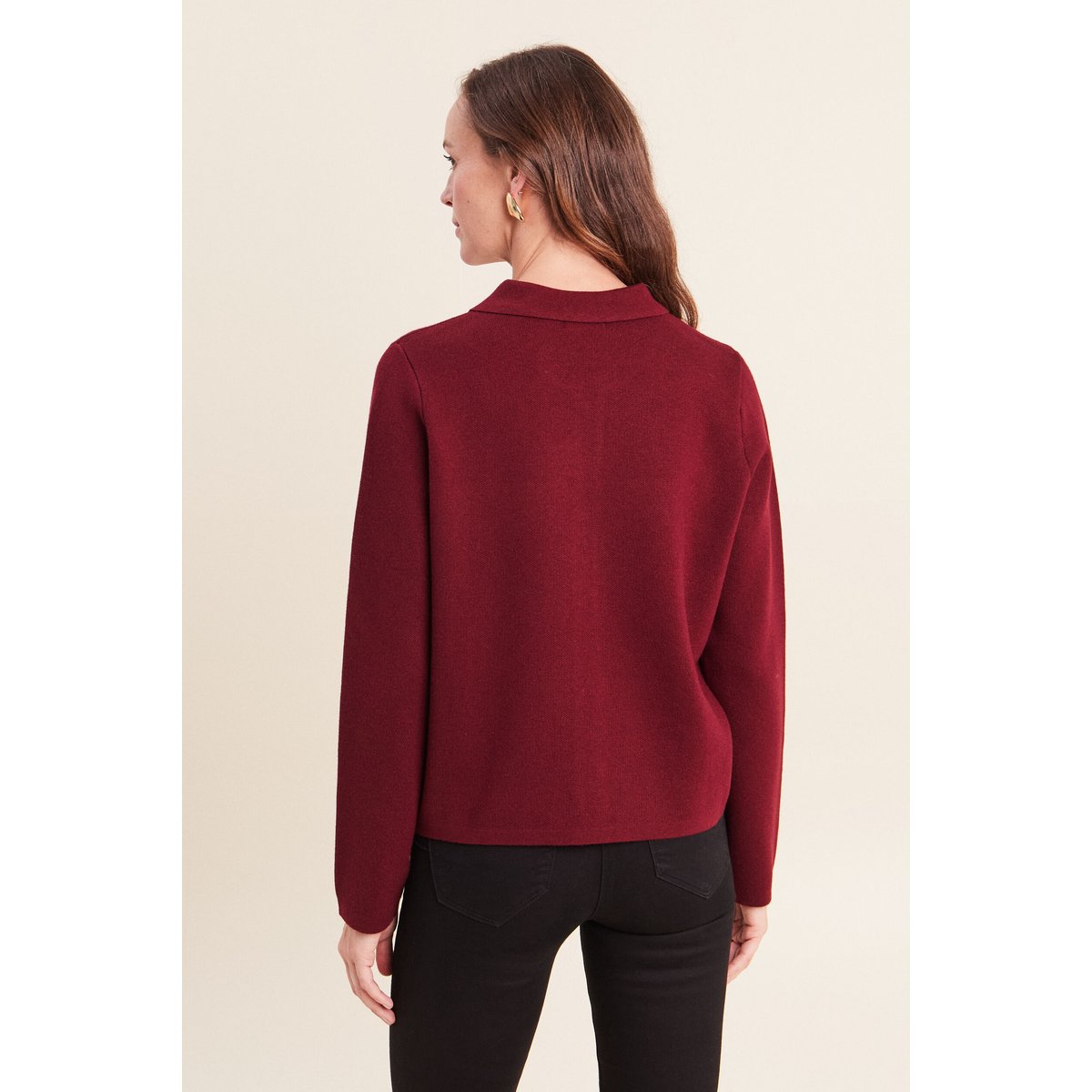 Veste col chemise manches longues bordeaux, BREAL