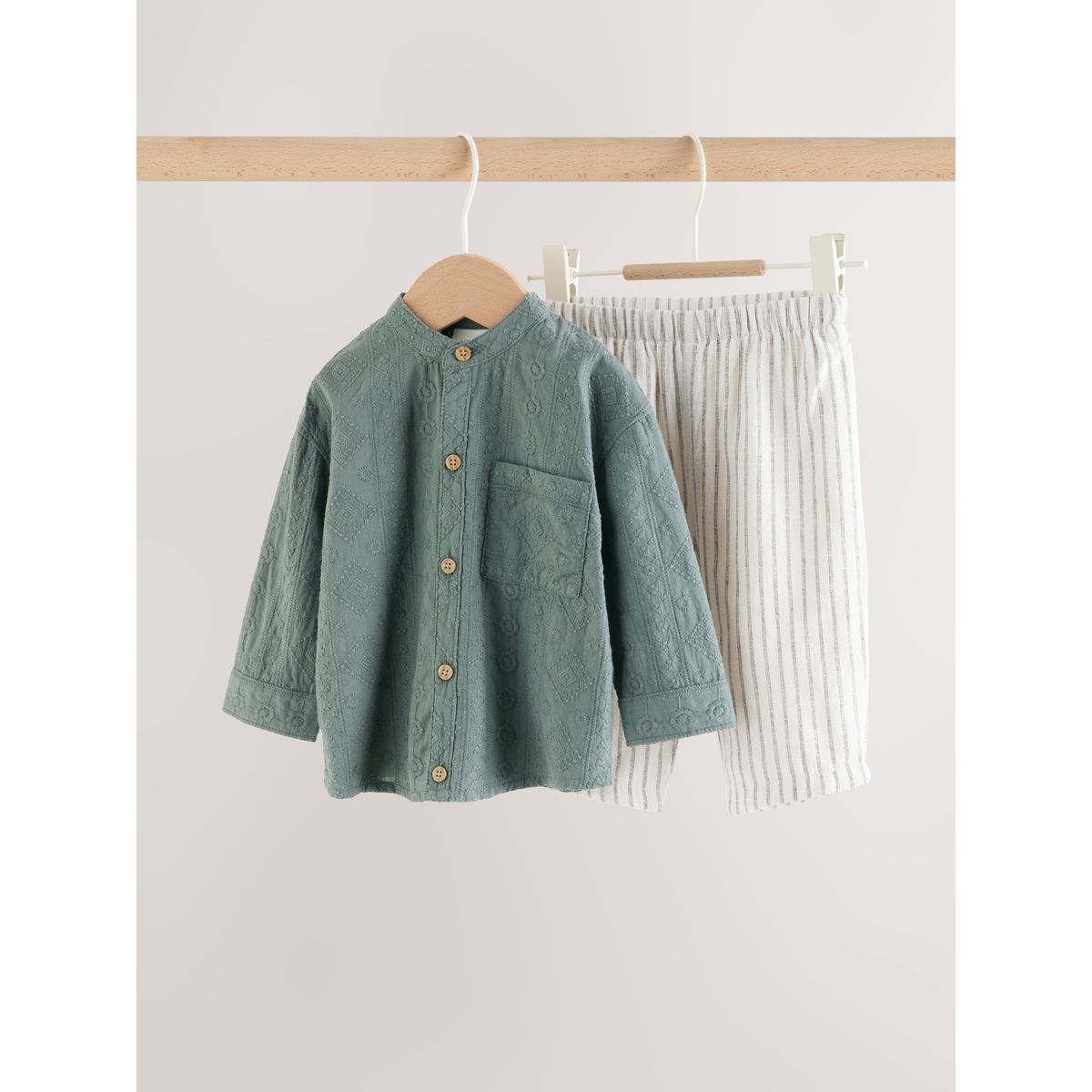 Chemise tissée et pantalon bébé, 2 pièces vert, NEXT