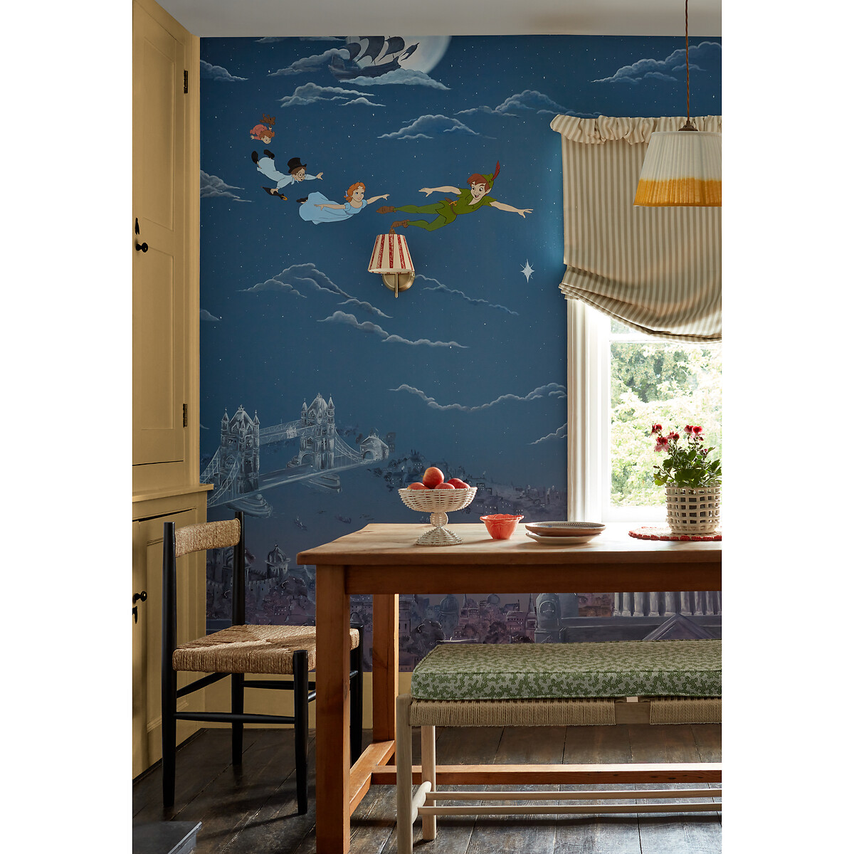Peter Pan Evening Blue Mural Wallpaper blue, SANDERSON X DISNEY