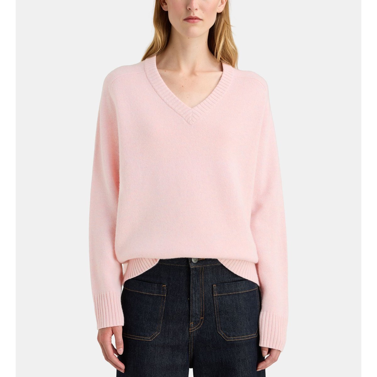 Pull large unisex v cachemire rose, GALERIES LAFAYETTE