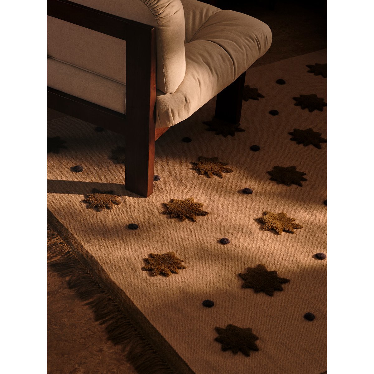 MADE.COM Bel Kosmic Handwoven Wool Rug natural/gold-coloured, MADE