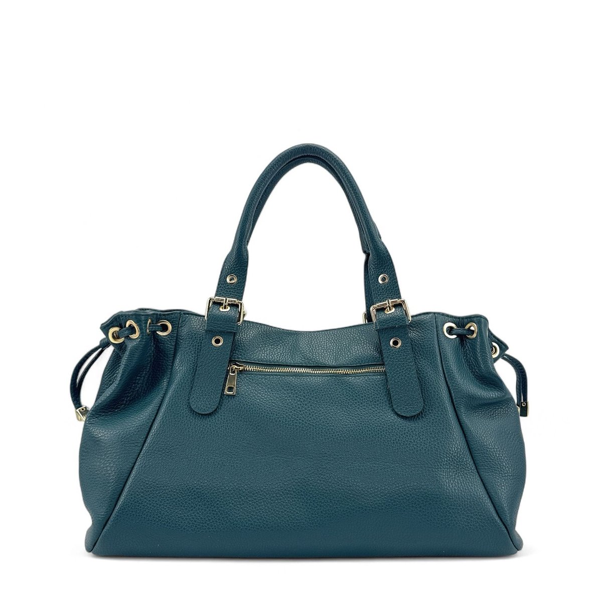 Sac bowling en cuir grainé PRINCESSE XL bleu canard, OH MY BAG
