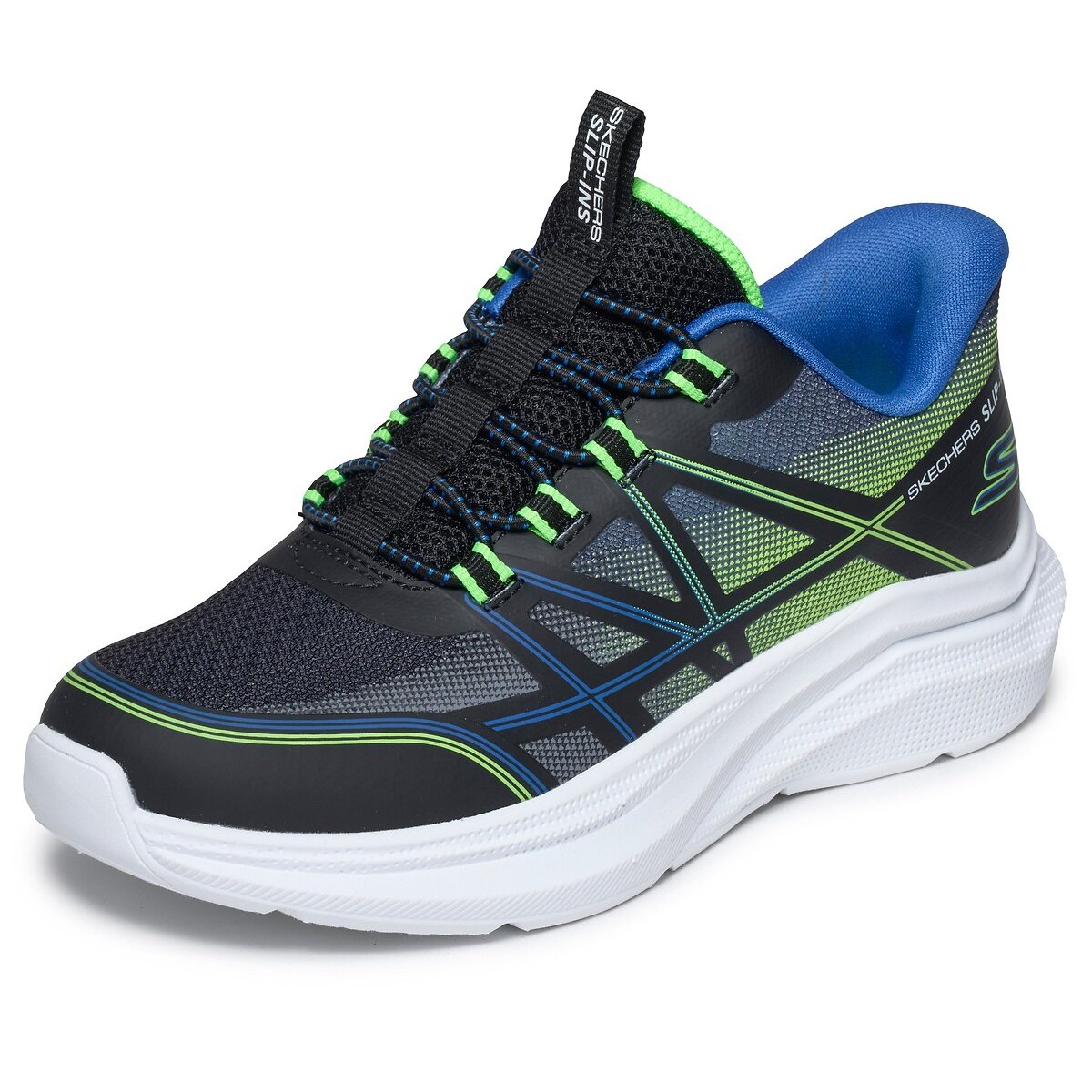 Kids Microspec Velocity Grid-Shift Trainers black, SKECHERS