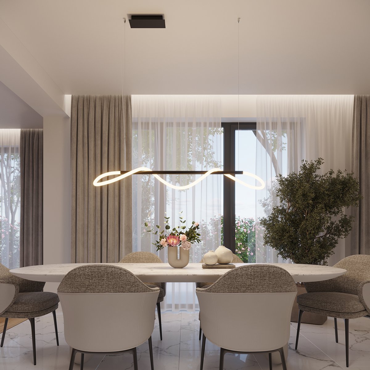 Suspension Aluminium Noir LED 1 Galakse noir, EDEN