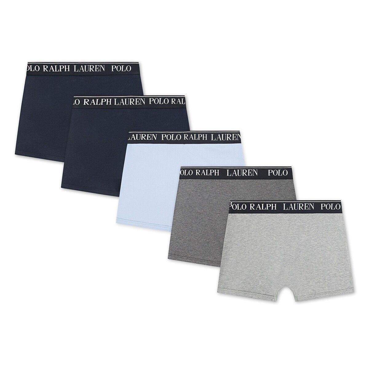 Lot de 5 boxers junior bleu + noir + gris, POLO RALPH LAUREN