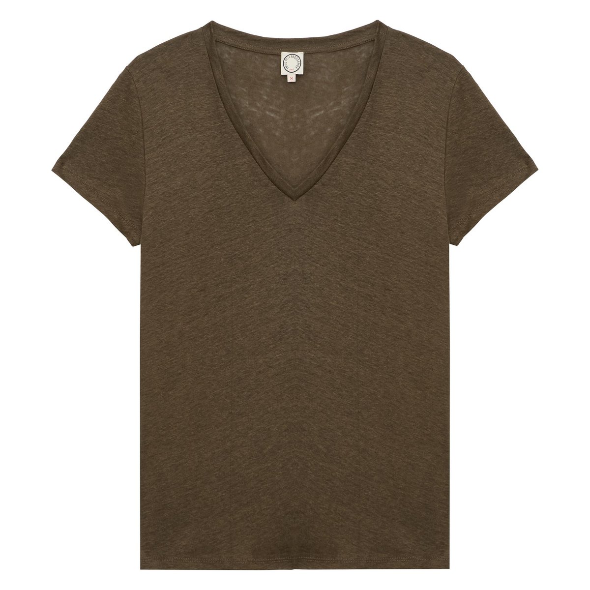 T-shirt Apolline en lin marine khaki, INES DE LA FRESSANGE PARIS