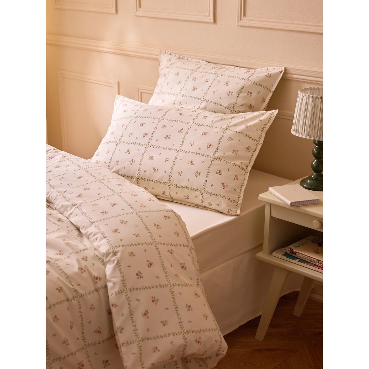 Taie d'oreiller percale de coton "Léopoldine" imprimérime multico, CYRILLUS