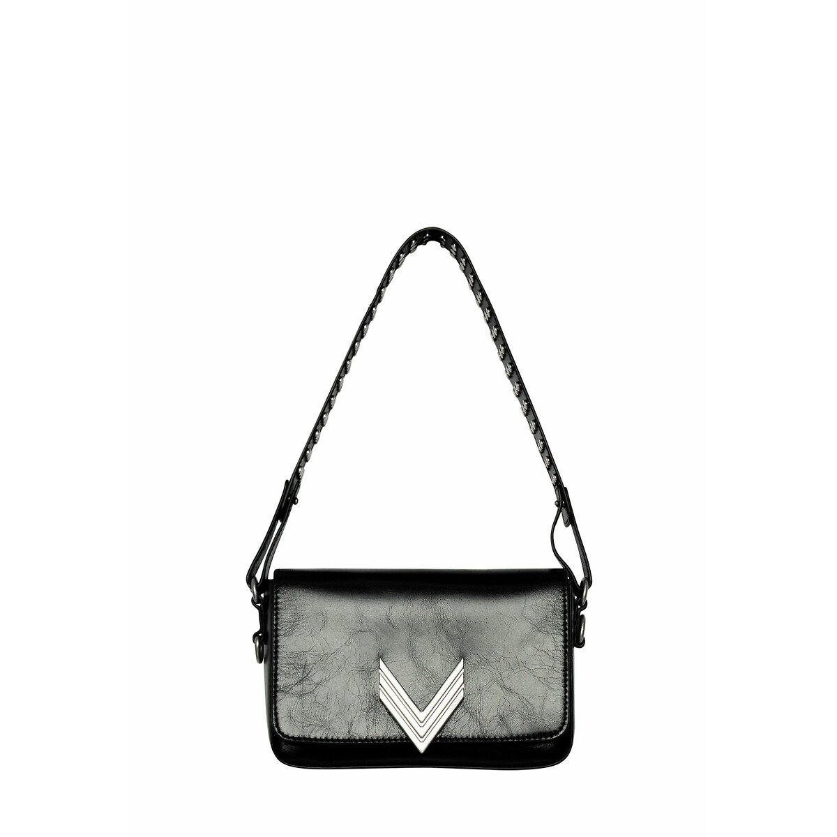 111 Rock Leather Bag with Studded Handle black, IKKS