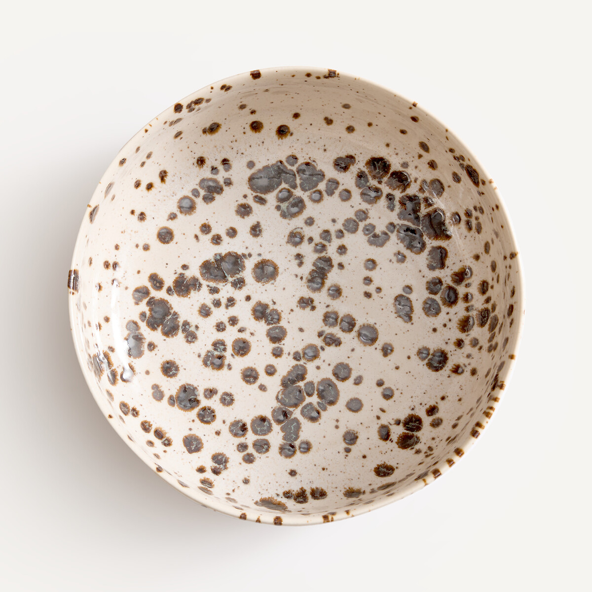 Salatschüssel YOUNA, aus glänzend glasiertem Steinzeug, Breite 23 cm weiss / braun, AM.PM
