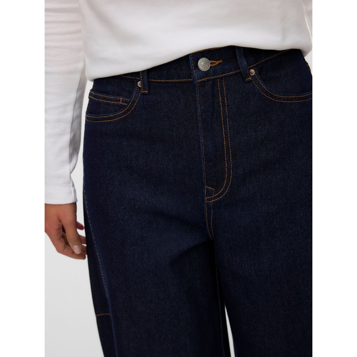 Jean À Coupe Large dark blue denim, VERO MODA