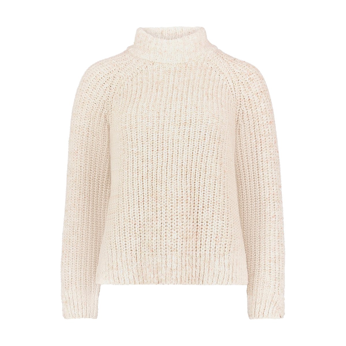 Pull-over en maille à col droit cream/green, CARTOON