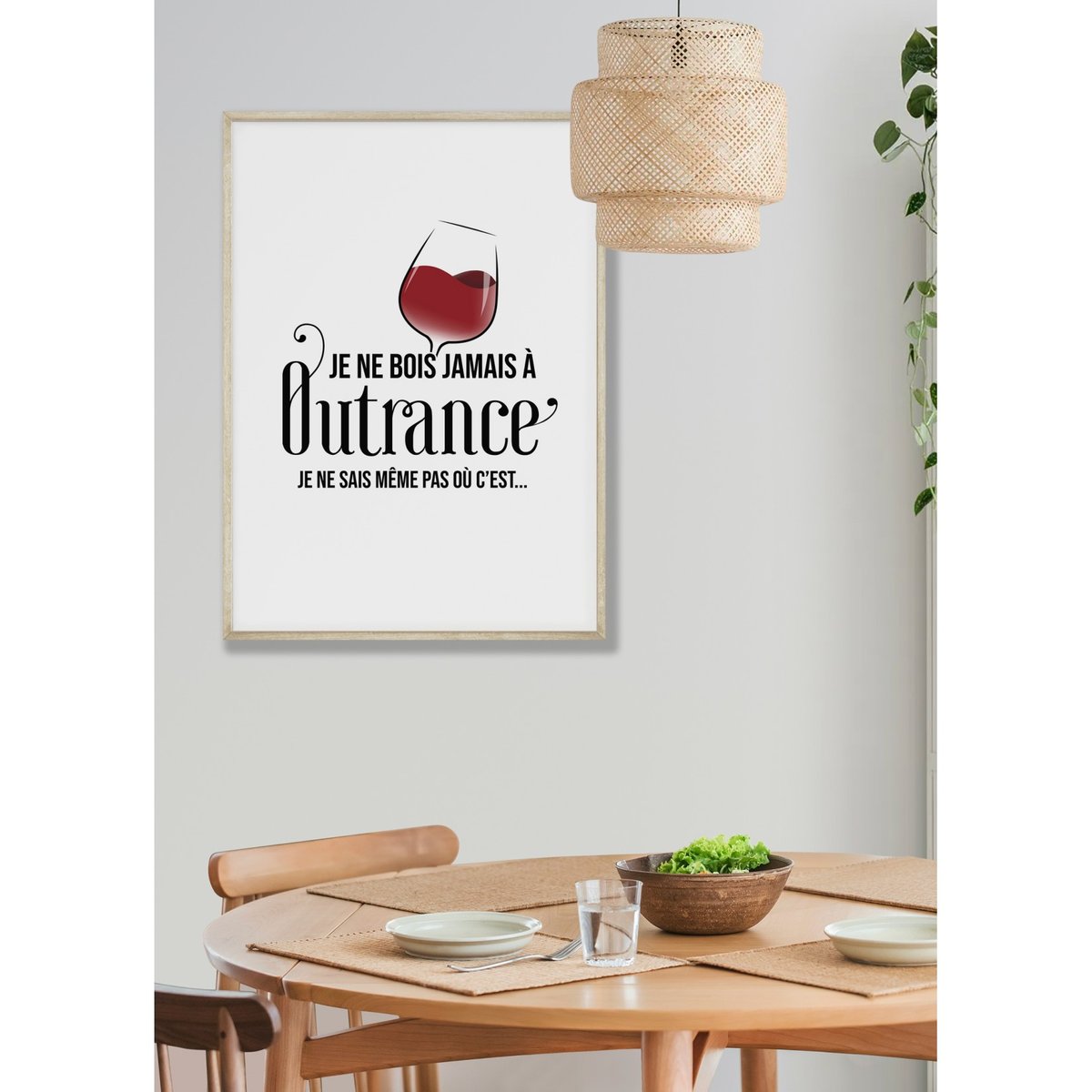 Affiche 'Je ne bois jamais à Outrance' blanc, L'AFFICHERIE