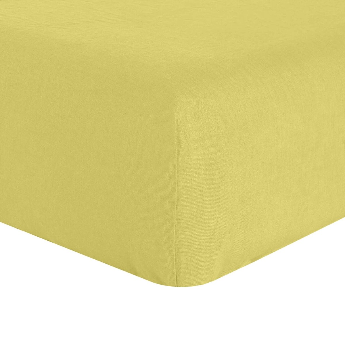 Drap housse B30 Lin lavé Kiwi, Signature poire, BATON ROUGE