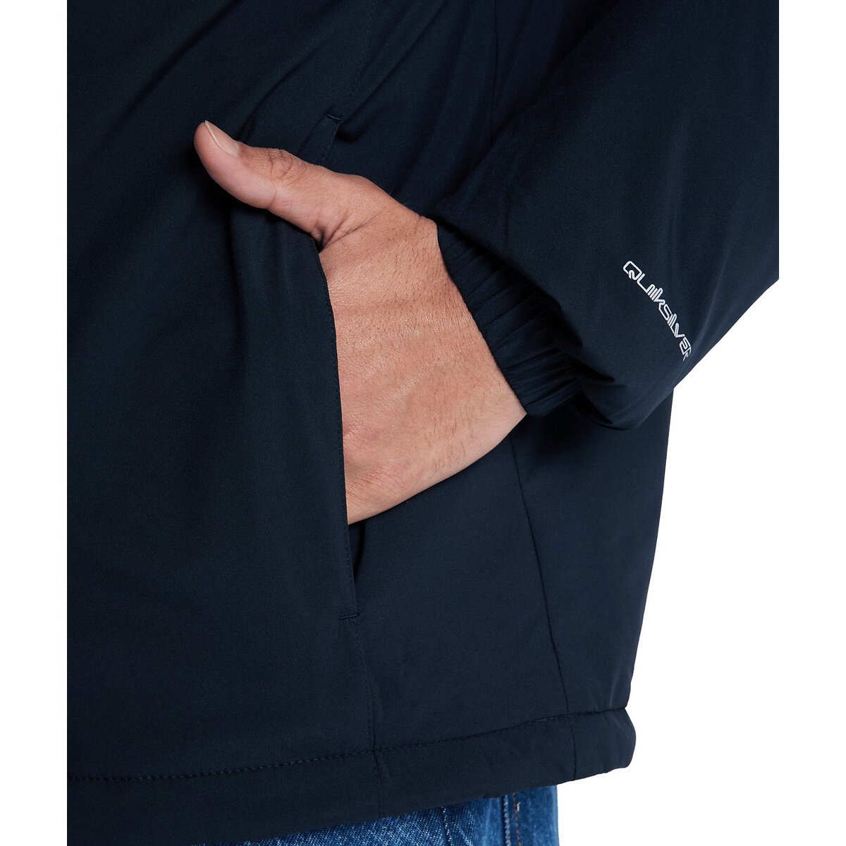Overcast Hooded Windbreaker khaki, QUIKSILVER