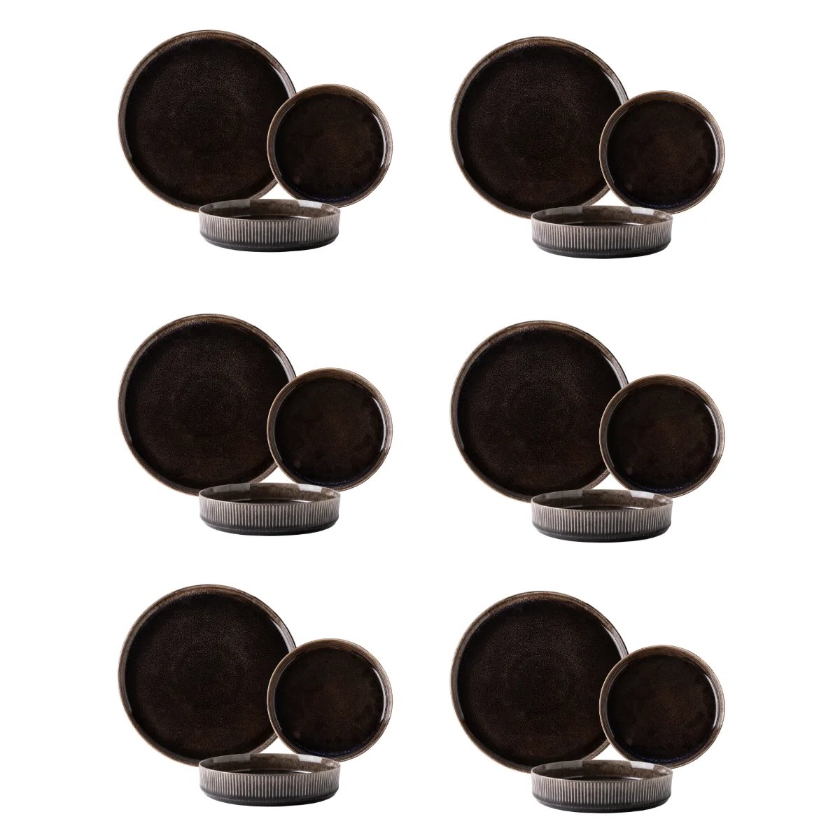 Service 18 pièces - "Cappuccino" marron, LAGUIOLE CUISSON