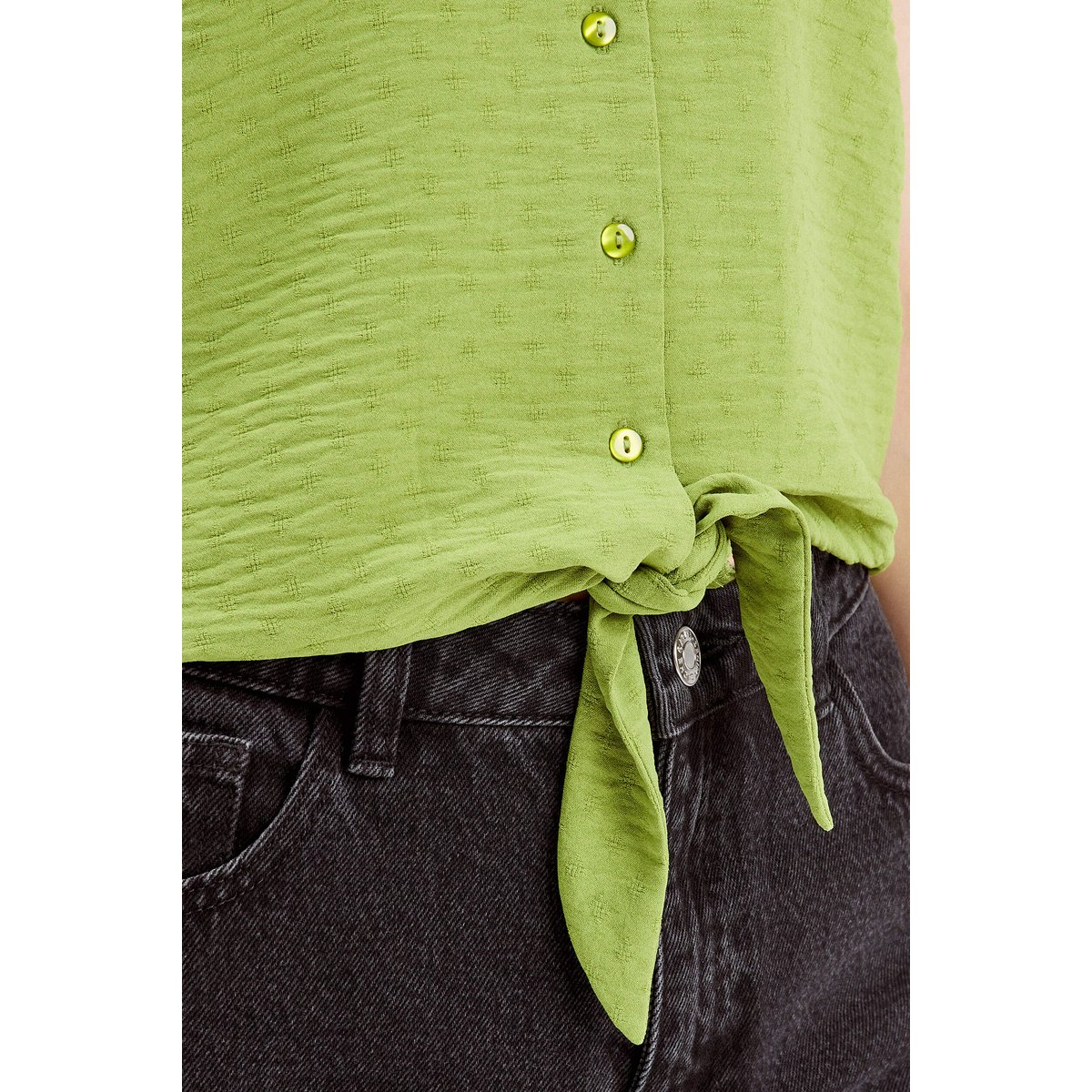 Blouse manches courtes vert anis, CACHE CACHE