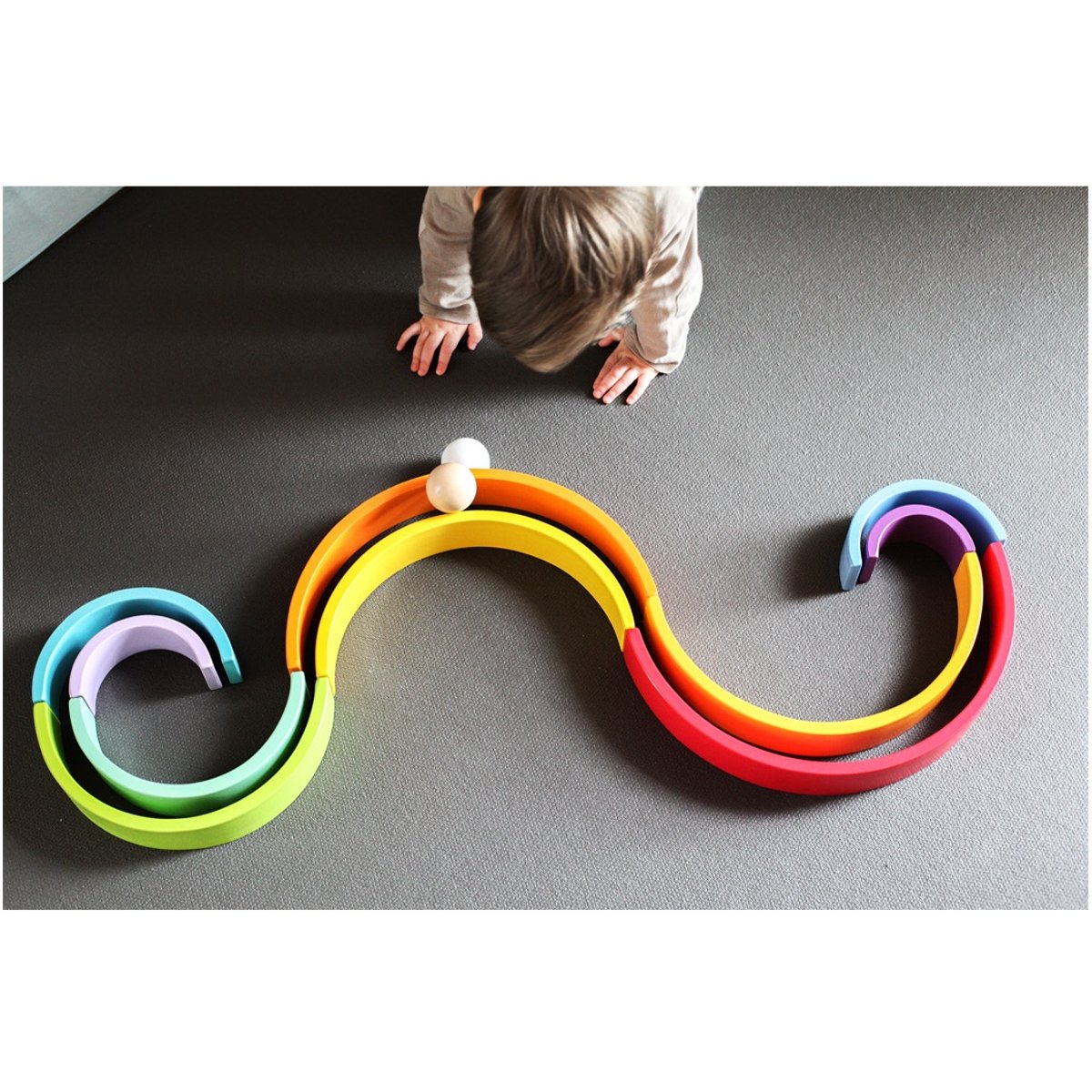 Blocs en bois Arc-en-ciel XL rouge, SMALL FOOT COMPANY