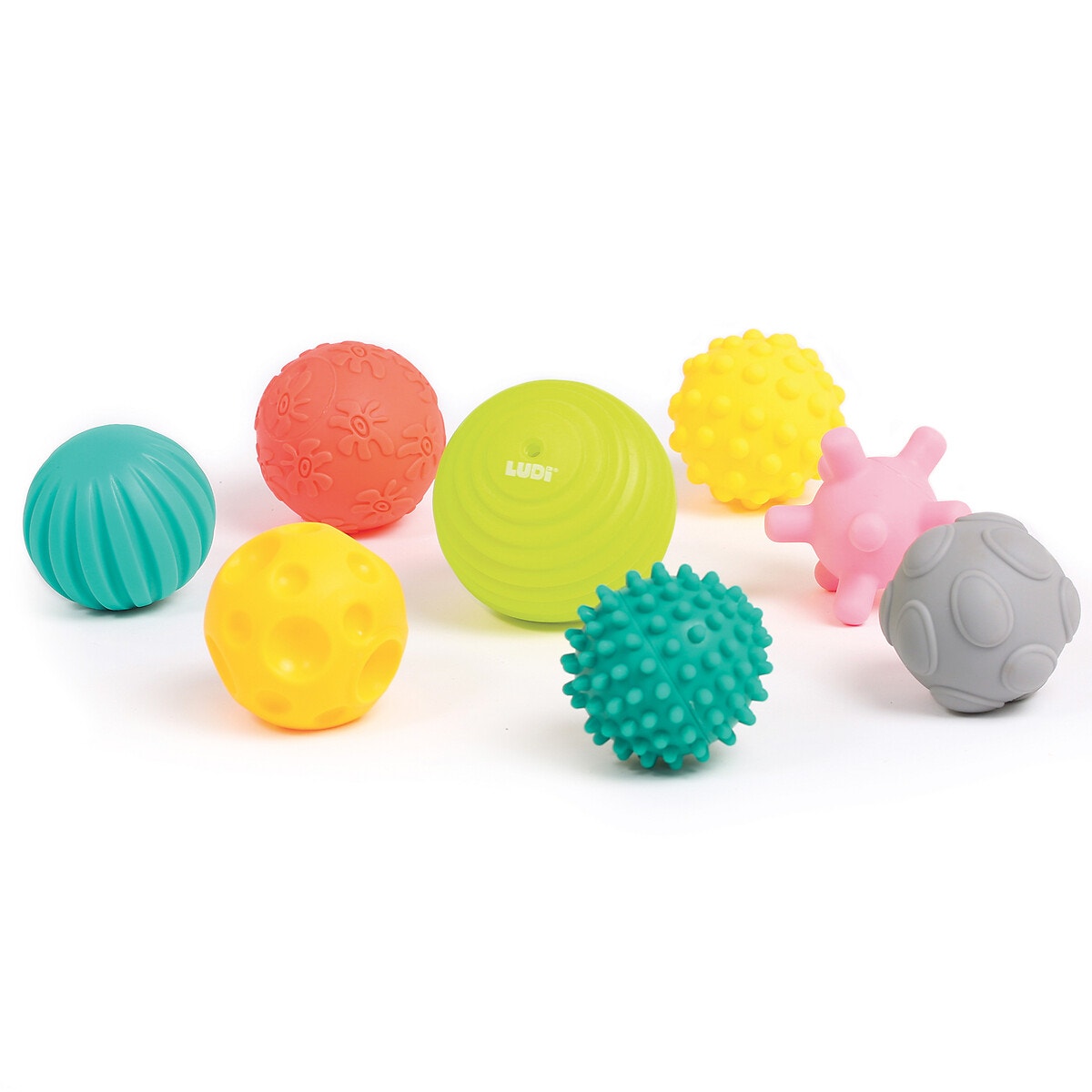 Assortiment de 8 balles multicolore, LUDI
