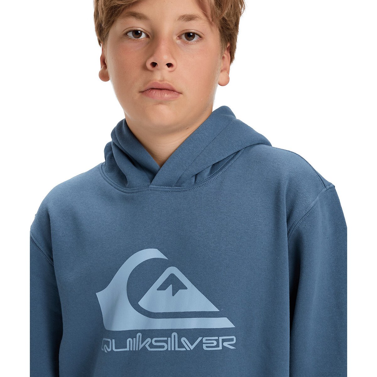 Sweat de capuz, em moletão cardado azul, QUIKSILVER