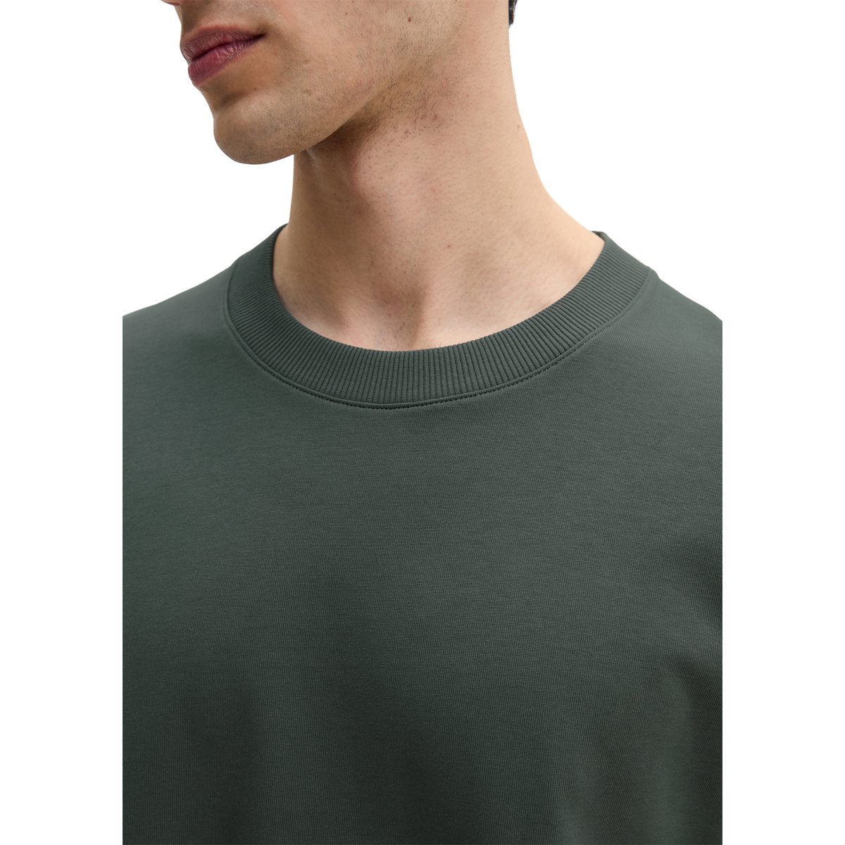 T-shirt relaxed en jersey de coton bio épais gris, MARC O'POLO