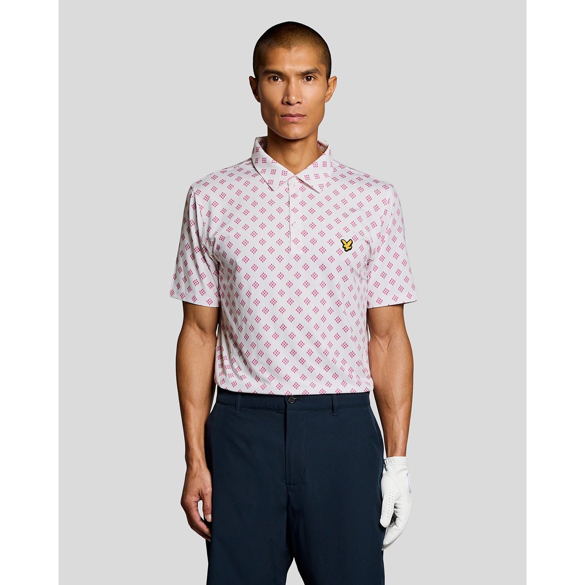 Polo à losanges imprimé blanc, LYLE & SCOTT
