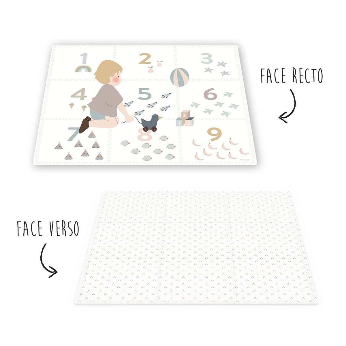 play&go - tapis puzzel, boîte de rangement & mini maison - numbers multicolor, PLAY ET GO